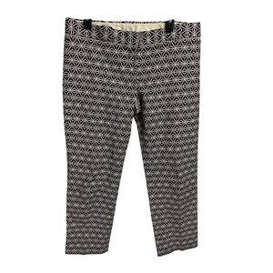 Tory Burch Geometric Print Womens Golf Pants Size 10 Brown & White Cotton Blend